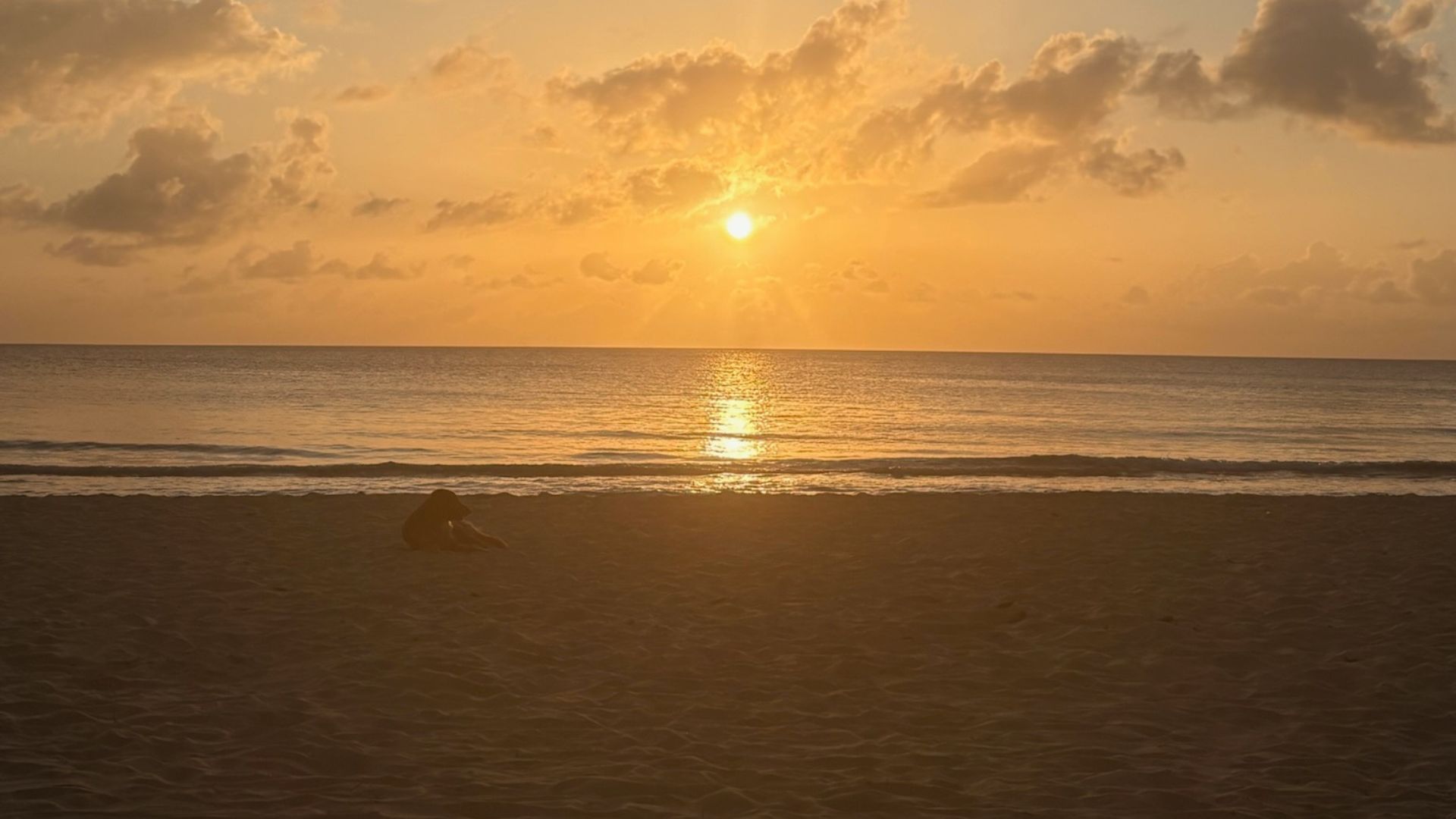 Solnedgang ved den caribiske kyst i Nicaragua